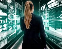 Woman assessing risks in a digital format