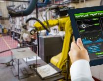 iPad monitoring industrial machine