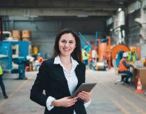 Woman on plant floor