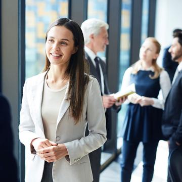 Business professionals at networking function