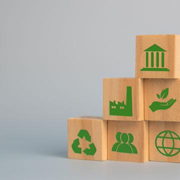Blocks with ESG icons