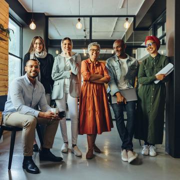 Diverse group people in office
