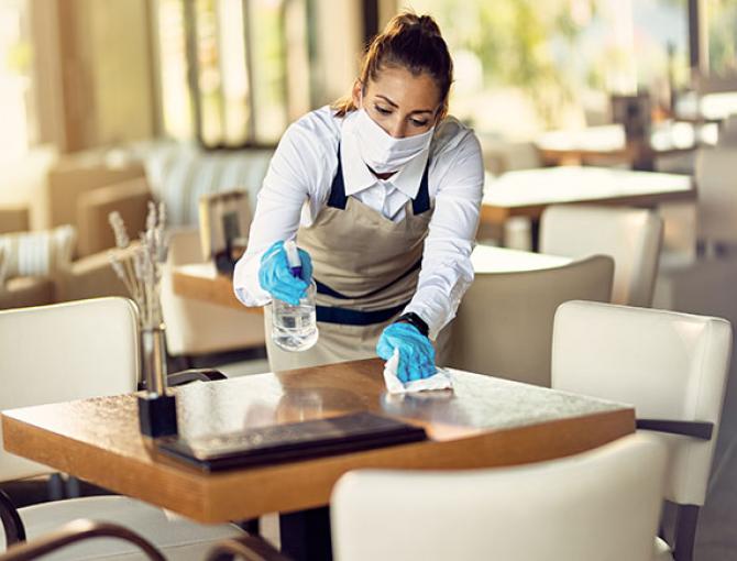 Disinfecting table surfaces