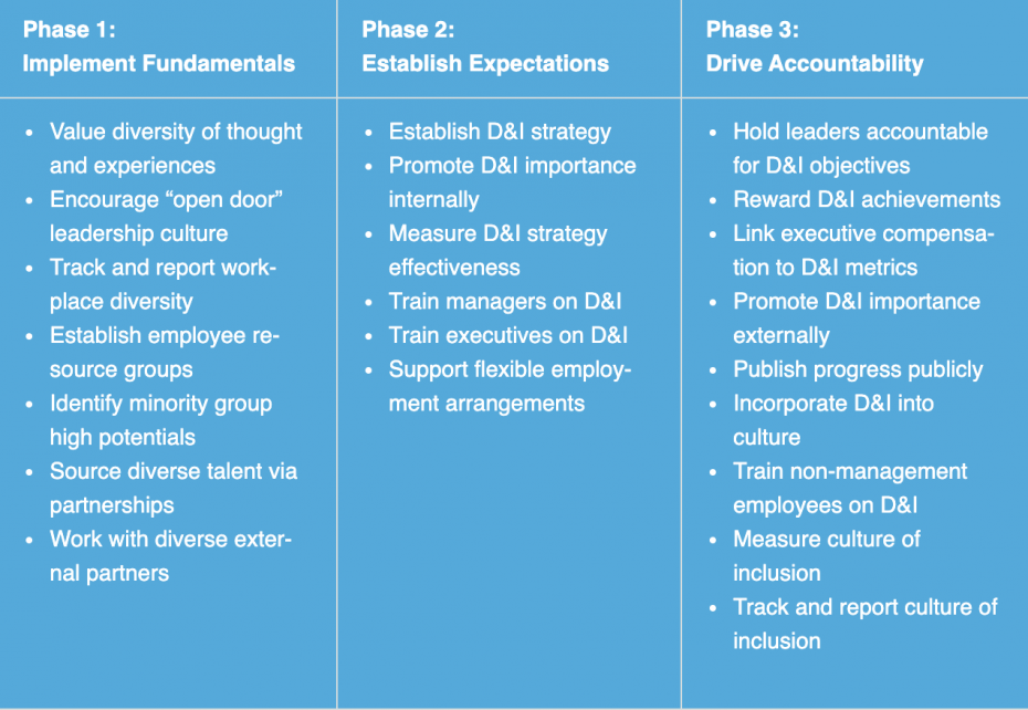 Diversity and Inclusion Attributes By Execution Phase